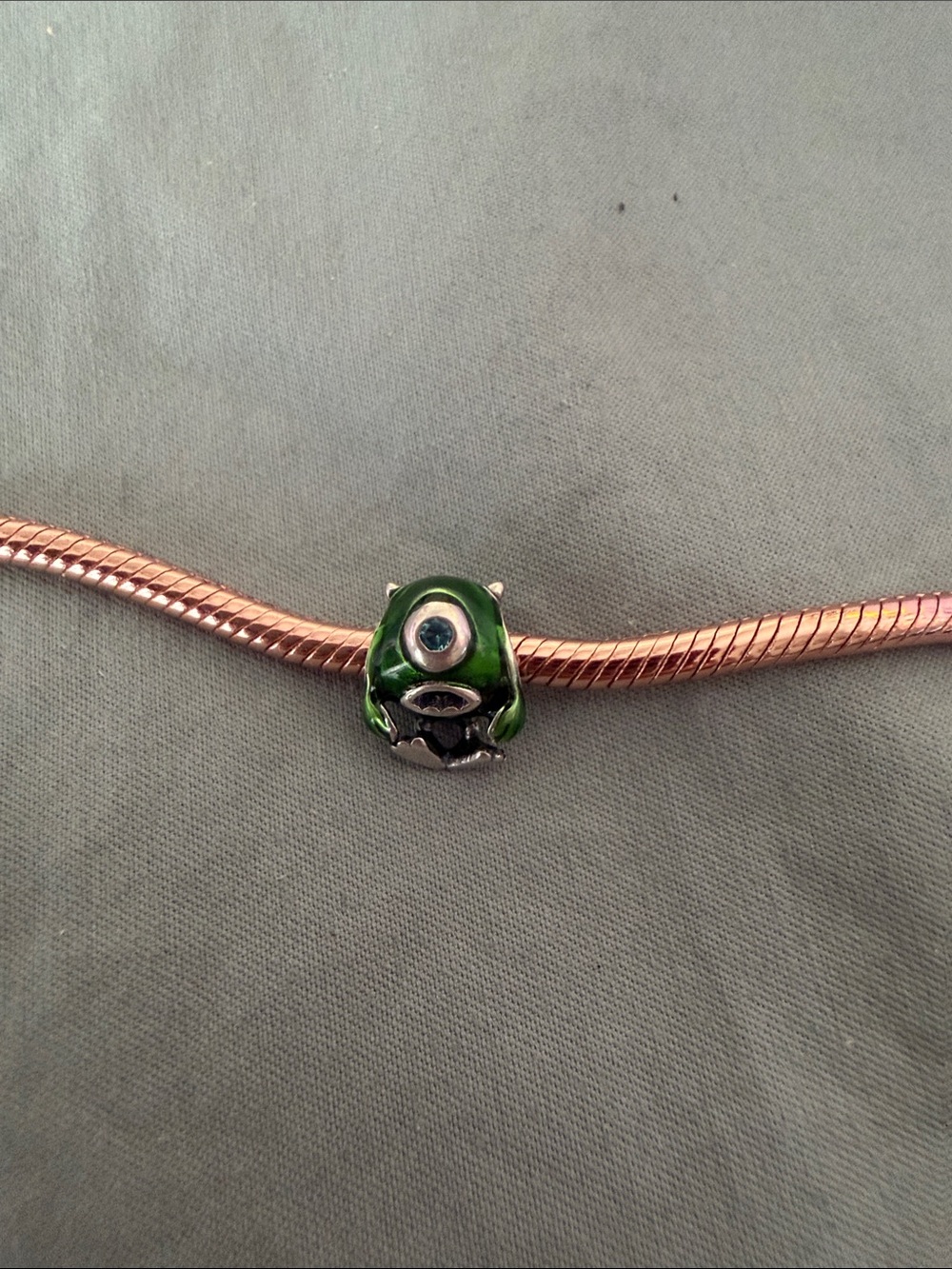 Silver & Green One-Eyed Monster Disney Charm - Picture 2 of 4